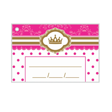 50 TAGS LEMBRANÇINHAS LINHA PRINCESA ROSA 27.12 (NC TOYS)