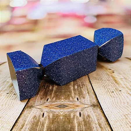 10 Caixa Bala Lembrancinha Festa Imitação Glitter Azul 8.53 (Nc Toys)