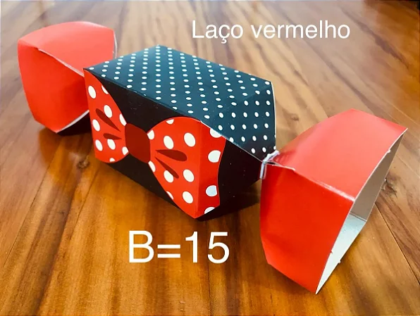 10 Caixa Bala Lembrancinha Festa Laço Vermelho 32.4 (Nc Toys)