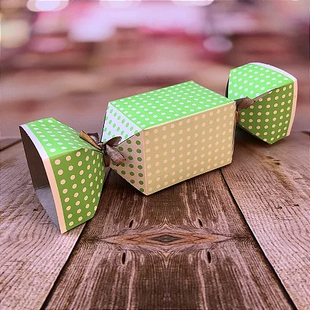 10 Caixa Bala Lembrancinha Festa Póa Verde Limão/Branco 8.16 (Nc Toys)