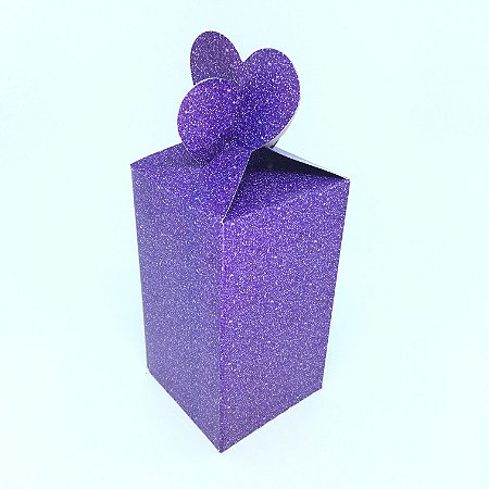 5 CAIXA CORAÇÃO LEMBRANCINHA IMITAÇÃO GLITTER ROXO  74.6   ( NC TOYS CAIXA CORAÇÃO )