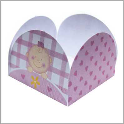 50 FORMINHAS TEMA BABY MENINA PARA DOCES 4 PÉTALAS 3,3X3,3X2,2 10.52 (NC TOYS SIMPLES)