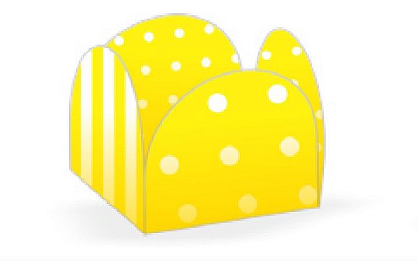 50 Forminhas Listras Poá Amarelo/Branco Para Doces 4 Pétalas 3,3X3,3X2,2  10.30 (Nc Toys Simples)