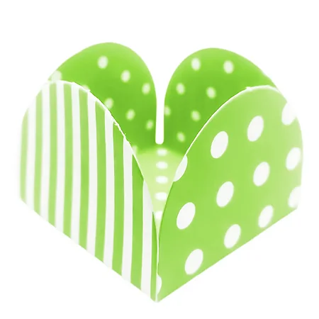 50 Forminhas Listras Poá Verde Limão/Branco Para Doces 4 Pétalas 3,3X3,3X2,2 10.37 (Nc Toys Simples)