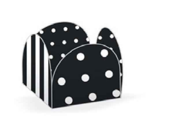 50 Forminhas Listras Poá Preto/Branco Para Doces 4 Pétalas 3,3X3,3X2,2  10.29 (Nc Toys Simples) comprado 60