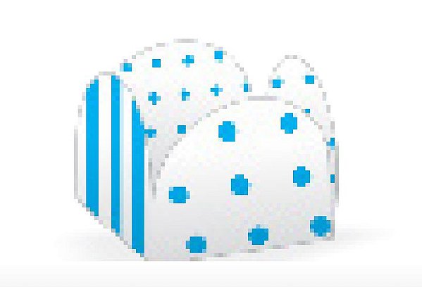50 Forminhas Listras Poá Branco/Azul Para Doces 4 Pétalas 3,3X3,3X2,2  10.34 (Nc Toys Simples)