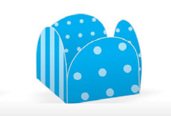 50 Forminhas Listras Poá Azul/Azul Claro Para Doces 4 Pétalas 3,3X3,3X2,2  10.36 (Nc Toys Simples)