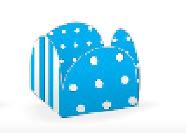 50 Forminhas Listras Poá Azul/Branco Para Doces 4 Pétalas 3,3X3,3X2,2  10.33 (Nc Toys Simples)