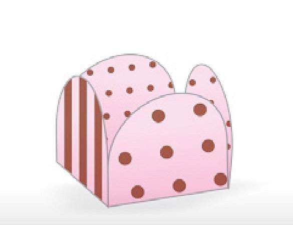 50 Forminhas Listras Poá Rosa/Marrom Para Doces 4 Pétalas 3,3X3,3X2,2  10.40 (Nc Toys Simples)