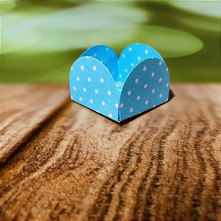 50 Forminhas Poá Azul Claro/Branco Para Doces 4 Pétalas 3,3X3,3X2,2 10.19 (Nc Toys Simples)