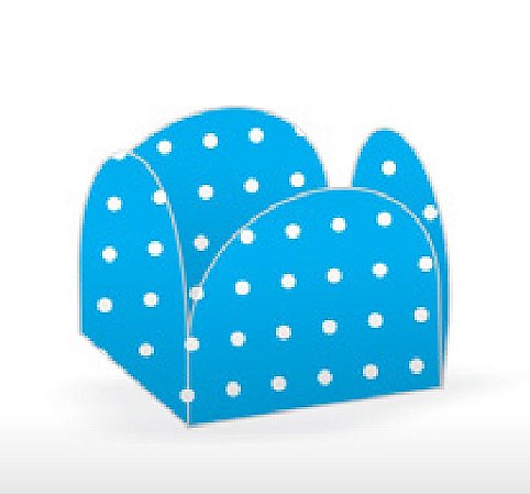 50 Forminhas Poá Azul/Branco  Para Doces 4 Pétalas 3,3X3,3X2,2  10.18  (Nc Toys Simples) comprado 60