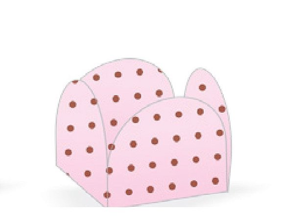 50 Forminhas Poá Rosa/Marrom Para Doces 4 Pétalas 3,3X3,3X2,2  10.23  (Nc Toys Simples)