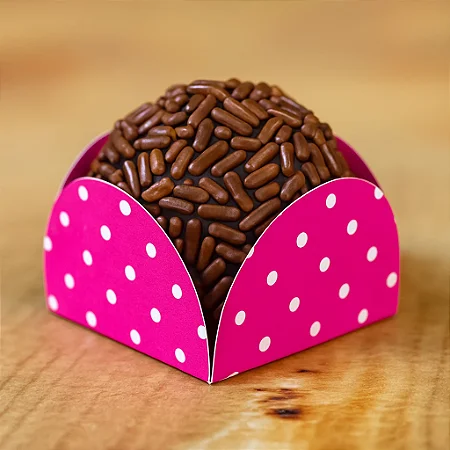 50 Forminhas Poá Pink/Branco Para Doces 4 Pétalas 3,3X3,3X2,2 10.24 (Nc Toys Simples)