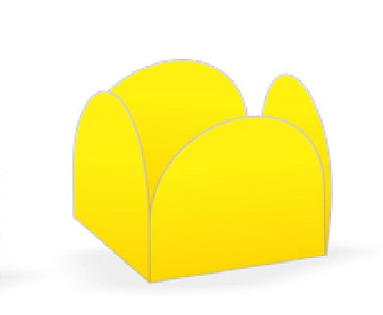 50 Forminhas Amarelo Para Doces 4 Pétala Mini 3X3X2 Cm  (70.3) Nc Toys Mini