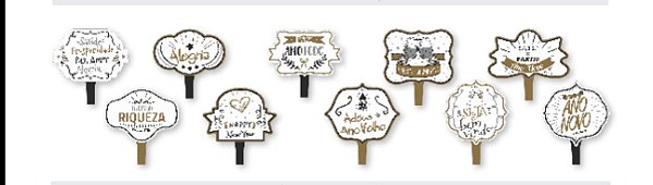 10 Placas Divertidas Ano Novo  59.5 ( Selfie Nc Toys )