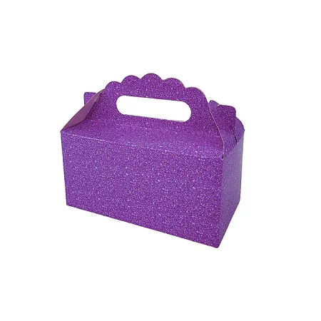 5 Caixa Maleta Lembrancinha Imitação Glitter Roxo 16X13X8Cm 73.6 (Nc Toys)