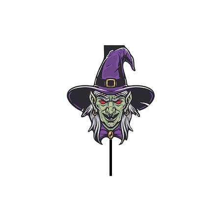 10 Palito Decorativo Halloween Bruxa 61.13 (Nc Toys)