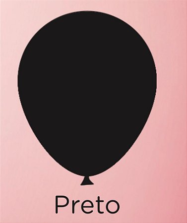 50 Balão Preto Liso Festa N°7 Pera Pic Pic