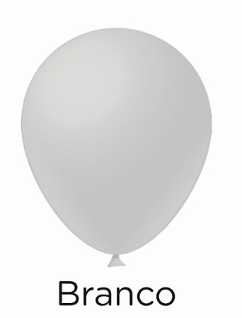 50 Balão Branco Liso Festa N°7 Pera Pic Pic