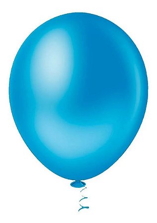 50 Balão Azul Regata Liso Festa N°7 Pera Pic Pic