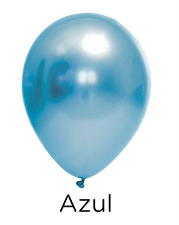 25 Balão Azul Platino Redondo N°5 Pic Pic