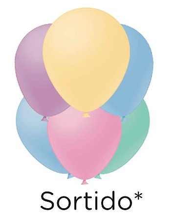 50 Balão Sortidos Candy Liso Redondo Nº8 (Festball)