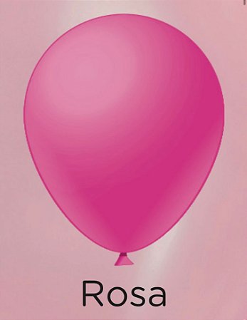 50 Balão Rosa Liso Redondo Nº8 (Festball)