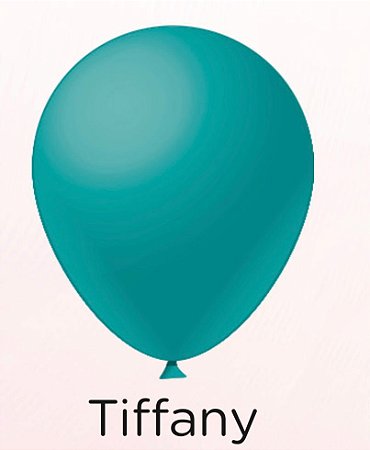50 Balão Azul Tiffany Liso Redondo Nº7 (Festball)