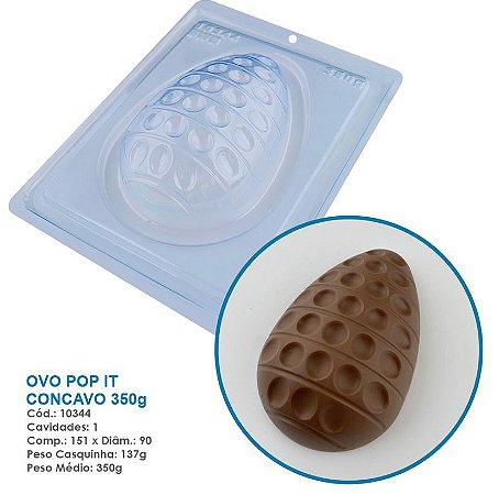 Forma Bwb Silicone Páscoa  Ovo Pop It Concavo 350G Cod-10344  (Bwb Especial)  (BWB PASCOA)