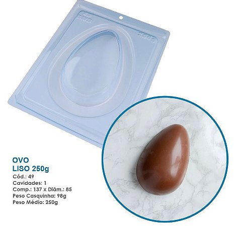 Forma Bwb Ovo De Páscoa 250 Gramas Liso 3 Partes C/ Silicone Cod-49 (Bwb Especial)  (BWB PASCOA)