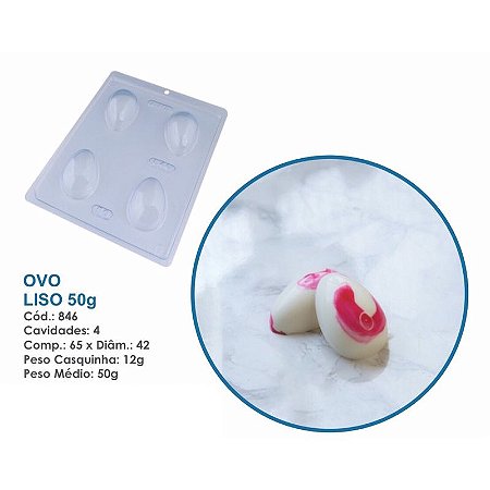 Forma Bwb Ovo De Páscoa Liso 50 G 3 Partes C/ Silicone Cod-10467  (Bwb Especial) NOVA 10467  (BWB PASCOA)