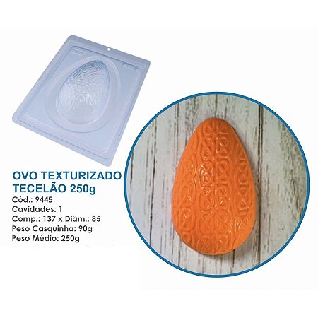 Forma Bwb Ovo De Páscoa Texturizado Tecelão 250 G 3 Partes C/ Silicone Cod-9445 (Bwb Especial)  (BWB PASCOA)