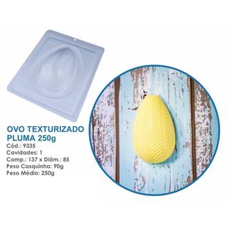 Forma Bwb Ovo Páscoa Texturizado Pluma 250 G 3 Partes C/ Silicone Cod-9335 (Bwb Especial)  (BWB PASCOA)