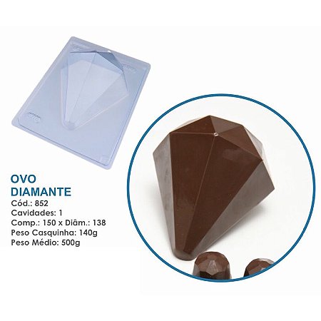 Forma Bwb Ovo Diamande 500 G Páscoa 3 Partes C/ Silicone Cod-852 (Bwb Especial)  (BWB PASCOA)