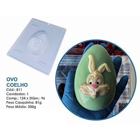 Forma Bwb Ovo Coelho Páscoa 3 Partes C/ Silicone 300G Cod-811 (Bwb Especial)  (BWB PASCOA)