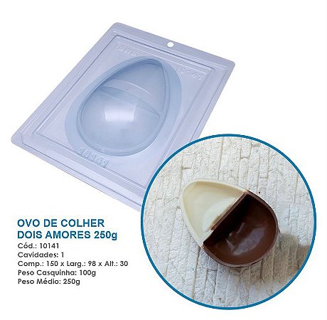 Forma Bwb Ovo De Páscoa De Colher Dois Amores 250G 3 Partes C/ Silicone Cod-10141 (Bwb Especial)  (BWB PASCOA)