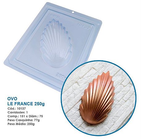Forma Bwb Ovo Le France 250 G Páscoa 3 Partes C/ Silicone Cod-10137 (Bwb Especial)  (BWB PASCOA)