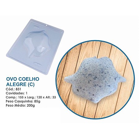 Forma Bwb Coelho Alegre Costas Páscoa 3 Partes C/ Silicone 200G Cod-831 (Bwb Especial)  (BWB PASCOA)