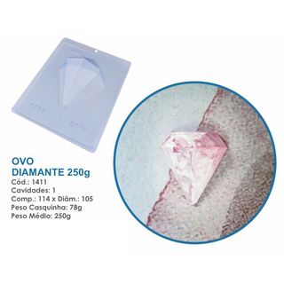 Forma Bwb Ovo Diamanate 250G Páscoa 3 Partes C/ Silicone 250G Cod-1411 (Bwb Especial)  (BWB PASCOA)