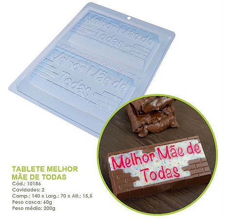 Forma Bwb Silicone Tablete Melhor Mae De Todas Dia Das Mães 200G Cod-10186  (Bwb Especial)