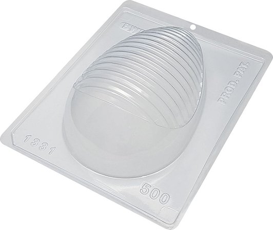 Forma Bwb Ovo Detalhado Arredondado Páscoa 3 Partes C/ Silicone 500G Cod-1331 (Bwb Especial)  (BWB PASCOA)
