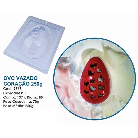 Forma Bwb Silicone Ovo Vazado Coração 250 G 3 Partes Cod-9563 (Bwb Especial)  (BWB PASCOA)