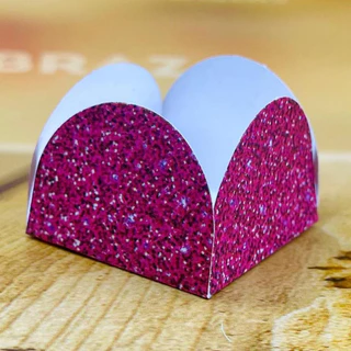 50 Forminhas Para Doces Imitação Glitter Pink 4 Pétalas 10.85 (Nc Toys Simples)