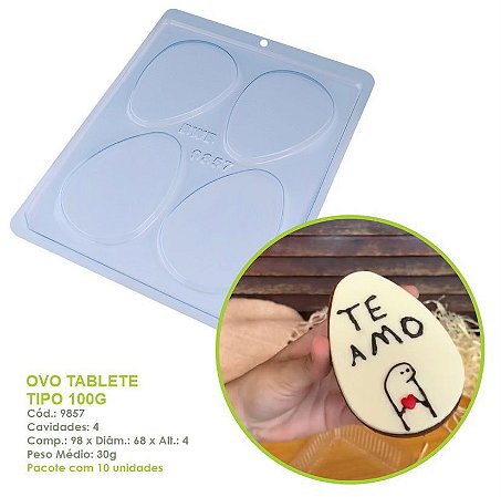 Forma Bwb Simples Ovo Tablete Tipo 100G Bwb Cod 9857  ( BWB SIMPLES )  (BWB PASCOA)