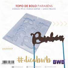 Forma Bwb Simples Topo De Bolo Parabens Cód. 9913  ( BWB SIMPLES )
