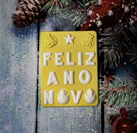 Forma Bwb Simples Placa Feliz Ano Novo 143G Cód. 188 ( BWB SIMPLES )