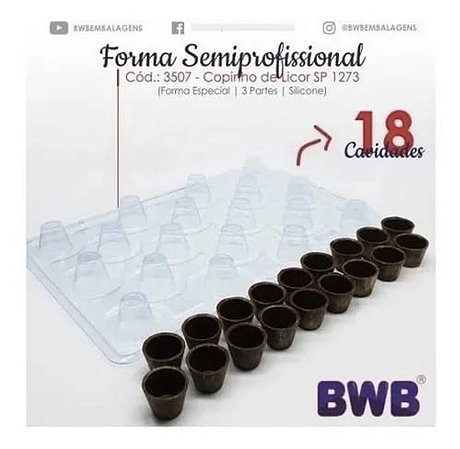 Forma Bwb Sp 1273 Copinho De Licor Especial Silicone 3 Partes Profissional Cod-3507 (Sp Especial)