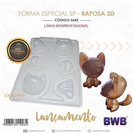 Forma Bwb Sp Raposa 3D Silicone 3 Partes Profissional Cod-3642 (Sp Especial)