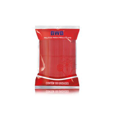 Palitos Para Pirulito 100 Unidades Pequeno 09Cm- Vermelho (Bwb Palito)