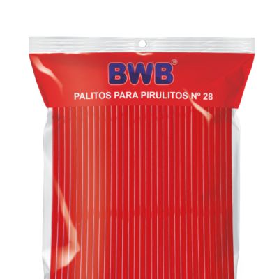 Palitos Para Pirulito 50 Unidades Grande 28Cm  - Vermelho Sólido (Bwb Palito)